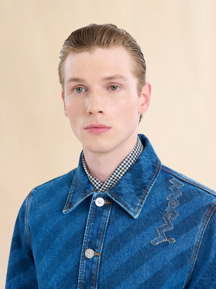 Blue striped denim jacket - Jackets - Image 4