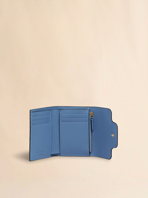Blue and beige leather Trunkaroo trifold wallet - Wallets