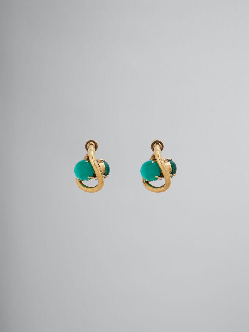 Twisted hoop earrings with resin eyes - Earrings - Image 1