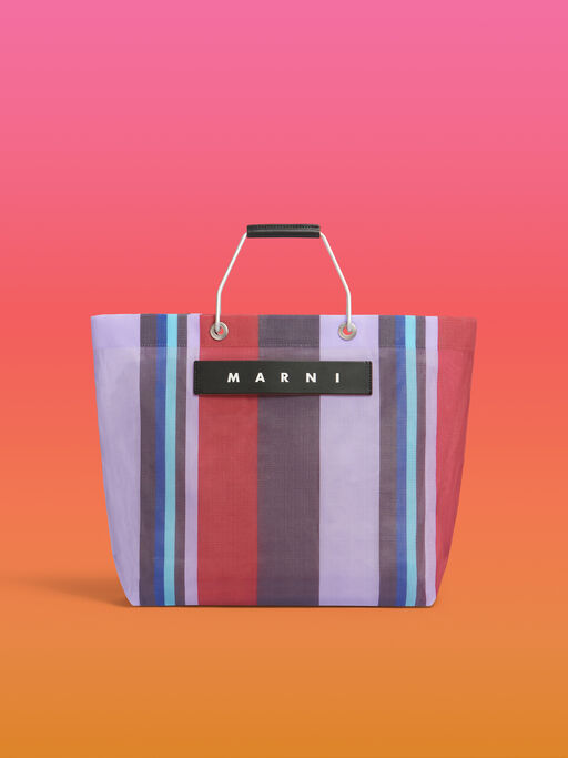 ロイヤルブルー(ロイヤル) MARNI MARKET STRIPE BAG - ショッピングバッグ