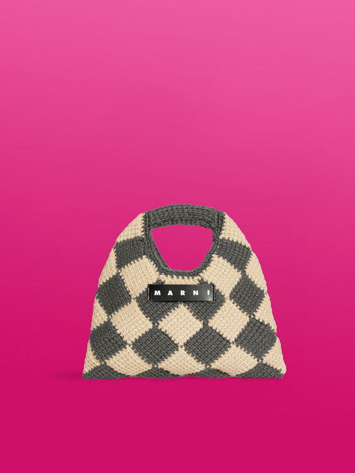 グリーン テックウール Marni Market Diamond ミニバッグ - ショッピングバッグ