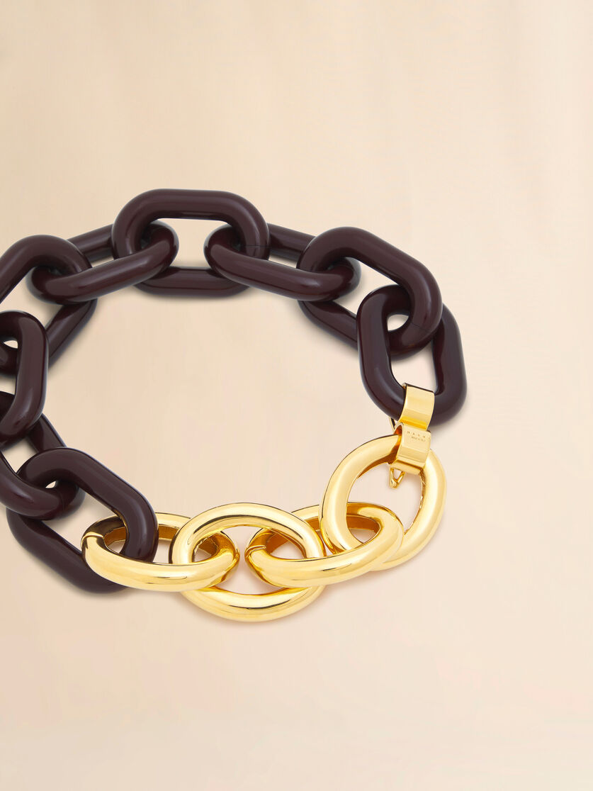 Brown resin chain necklace - Necklaces - Image 4