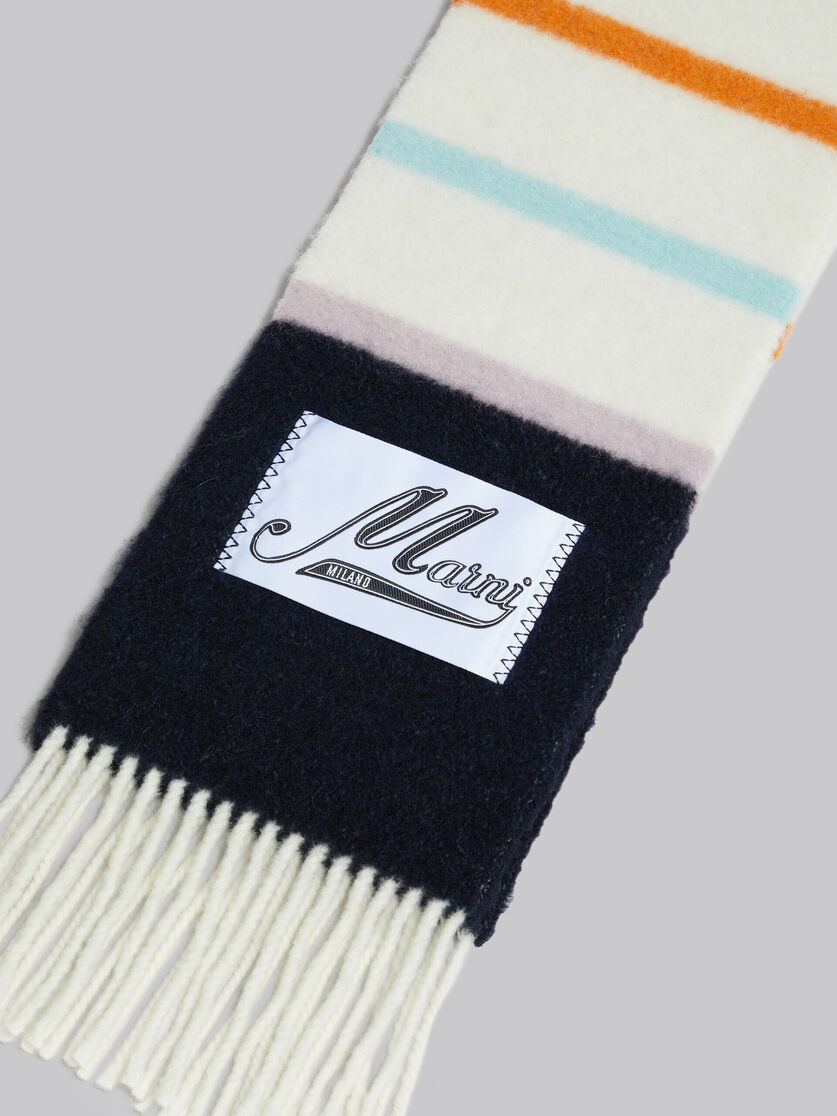 Blue striped alpaca and wool scarf - Scarves - Image 4