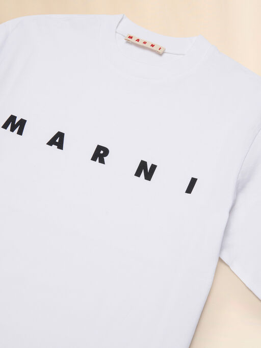 White cotton t-shirt with logo - T-shirts