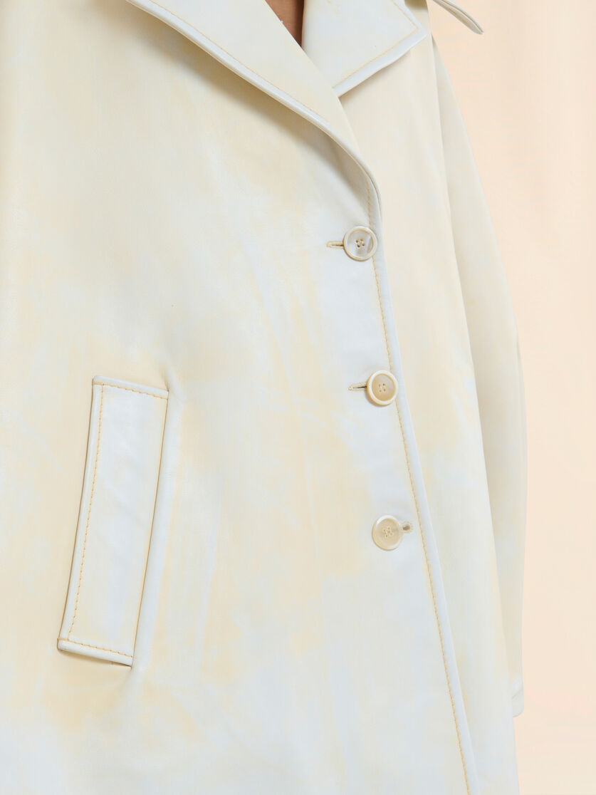 Light yellow leather cape - Coats - Image 5