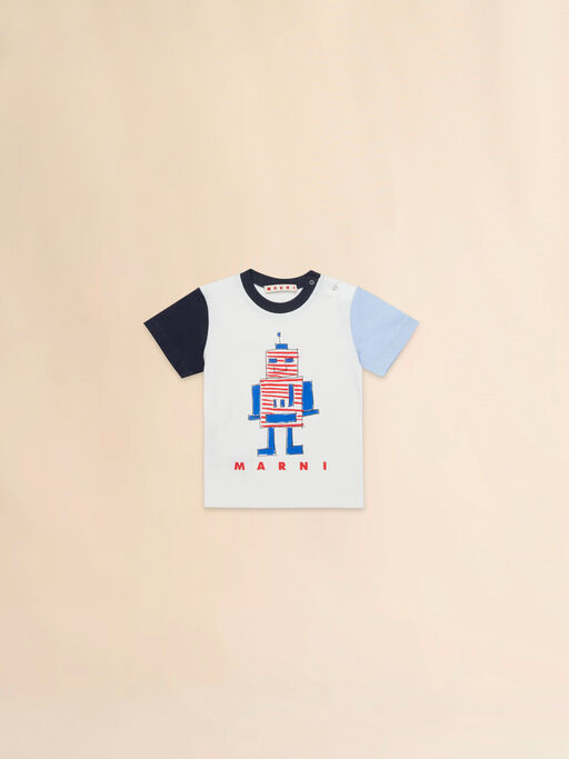Off-white cotton T-shirt with Robottini print - T-shirts
