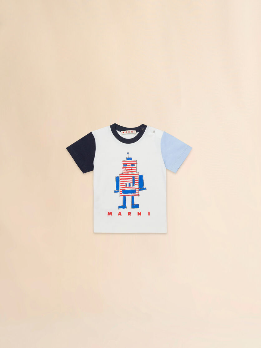 Off-white cotton T-shirt with Robottini print - T-shirts - Image 1