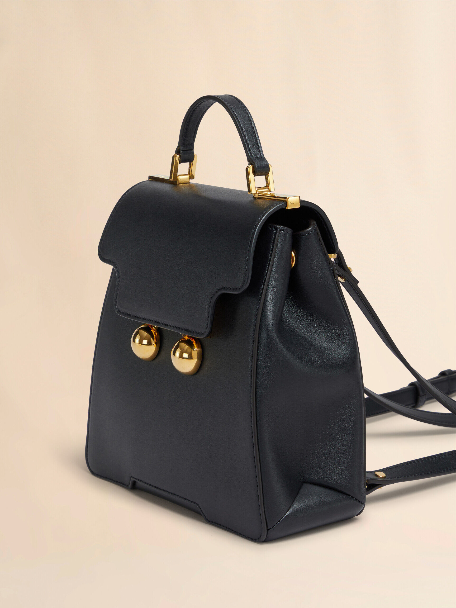 Black leather Trunkaroo backpack | Marni