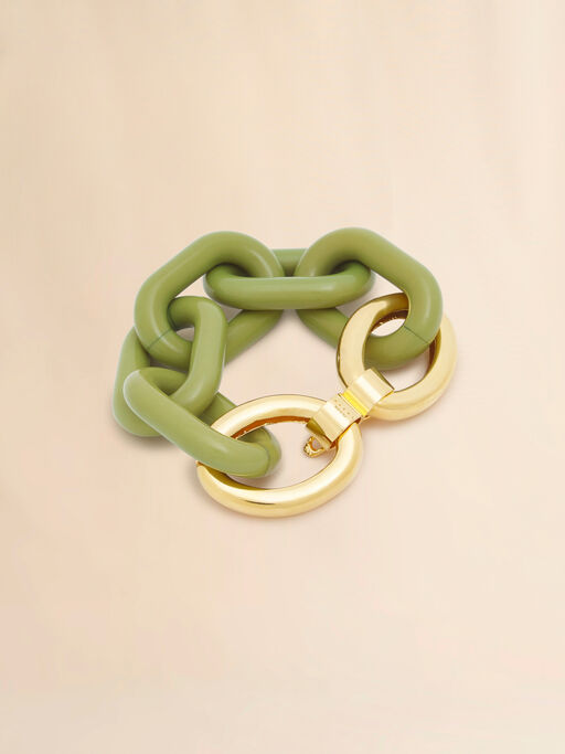 Kettenarmband aus Kunstharz in Grün - Armbänder