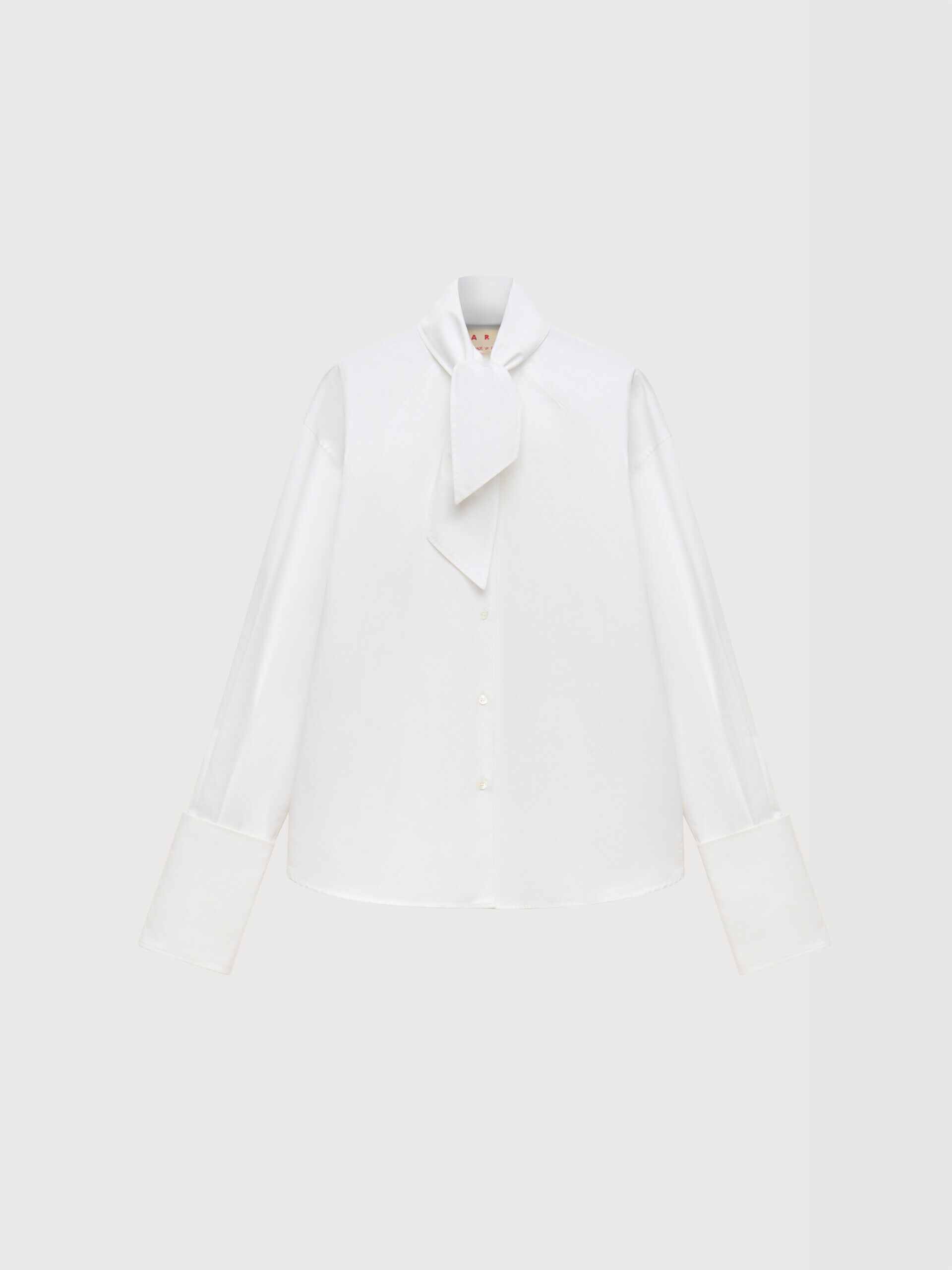 White poplin shirt with neck tie | Marni