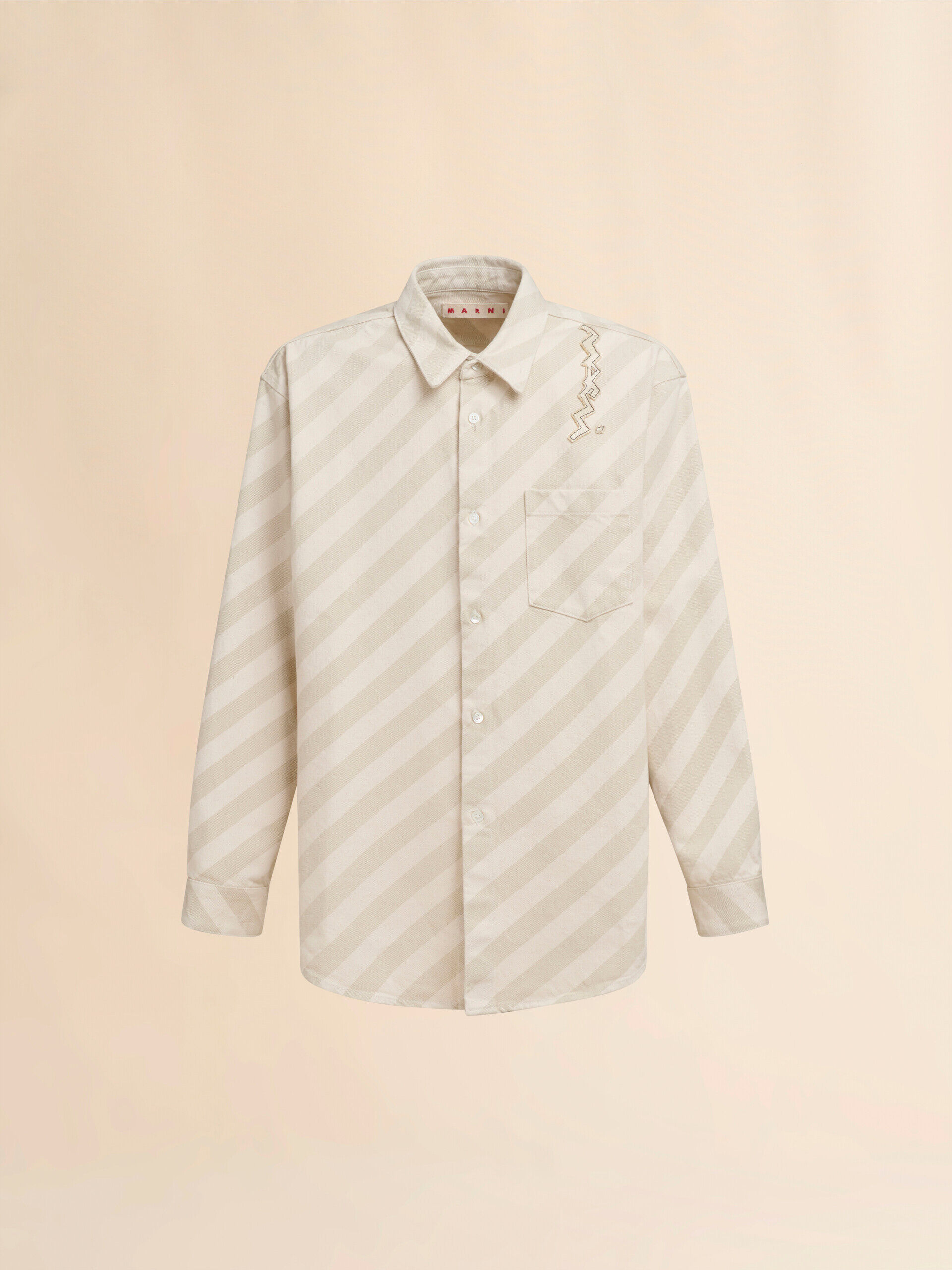 Boxy beige denim shirt | Marni
