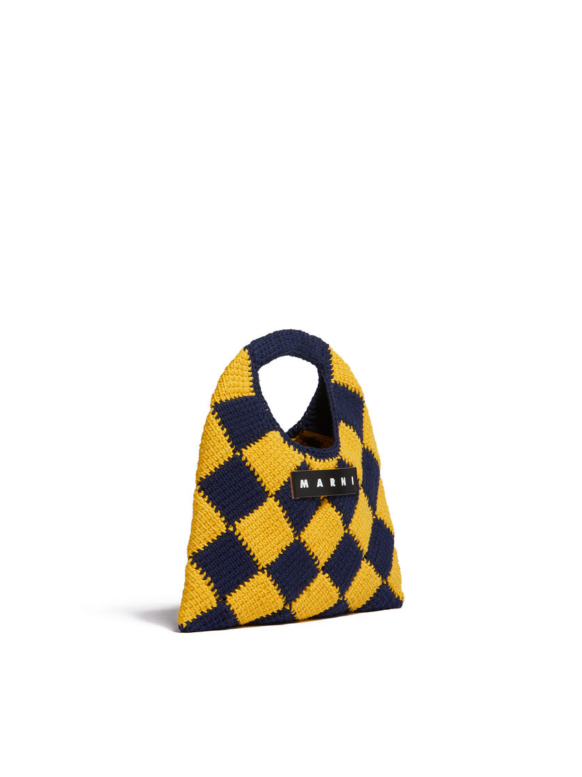 MARNI MARKET DIAMOND mini bag in yellow and blue tech wool | Marni