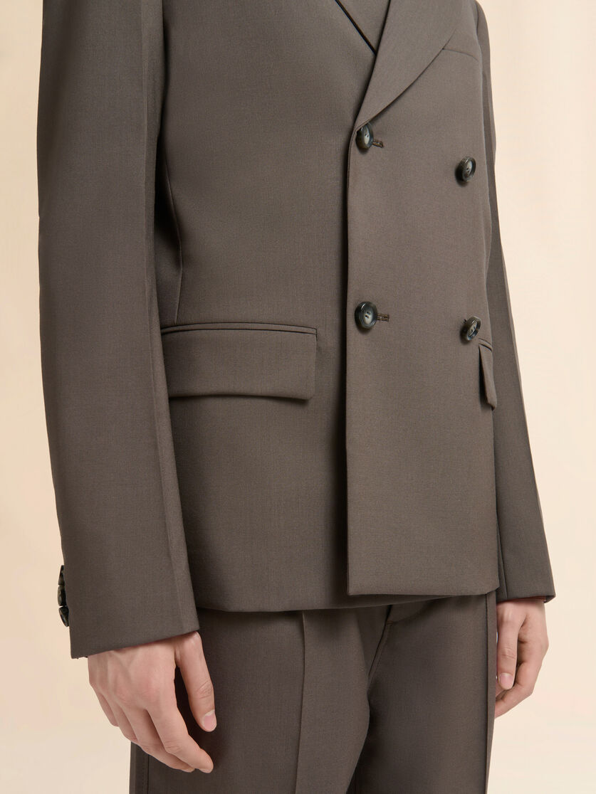 Grey double-breasted wool blazer with Marni Mending - Jackets - Image 5