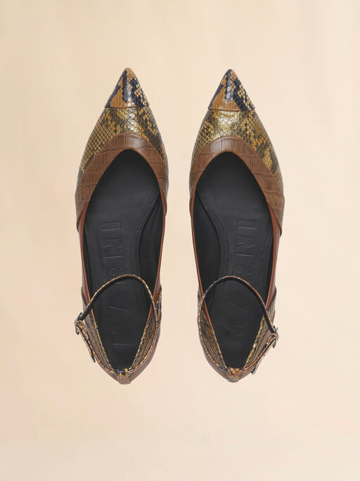 Brown leather pointed-toe ballerina - Ballet Shoes