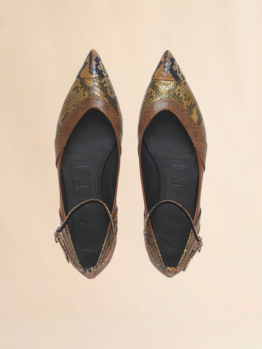 Green leather pointed-toe ballerina - Ballet Shoes - Image 4