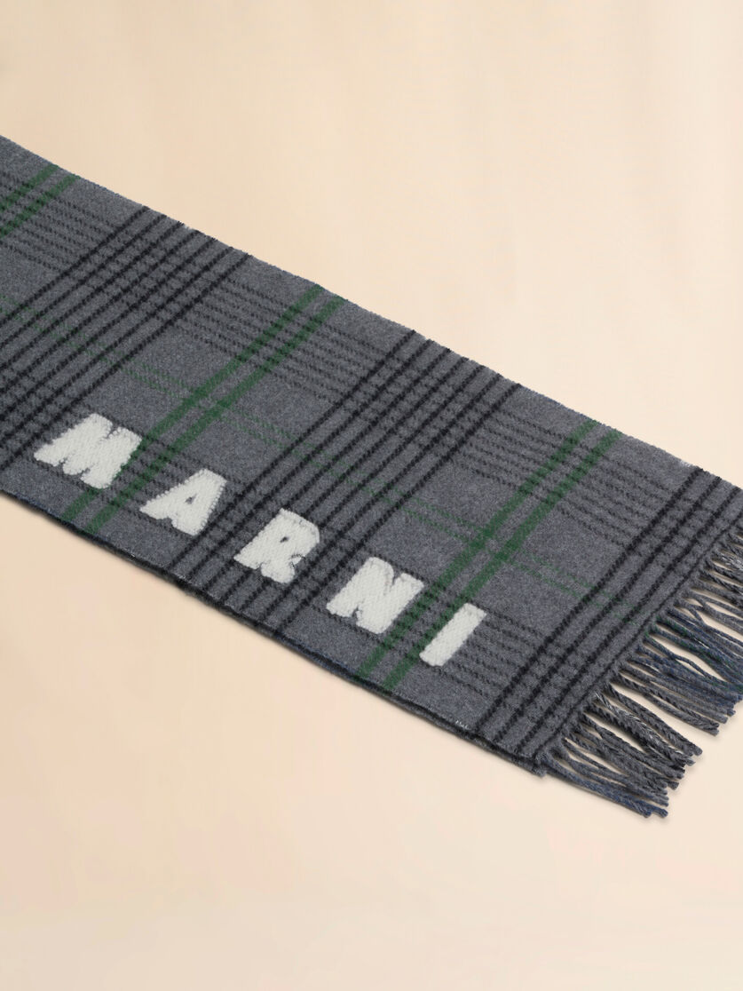 Pink double check wool scarf - Scarves - Image 3