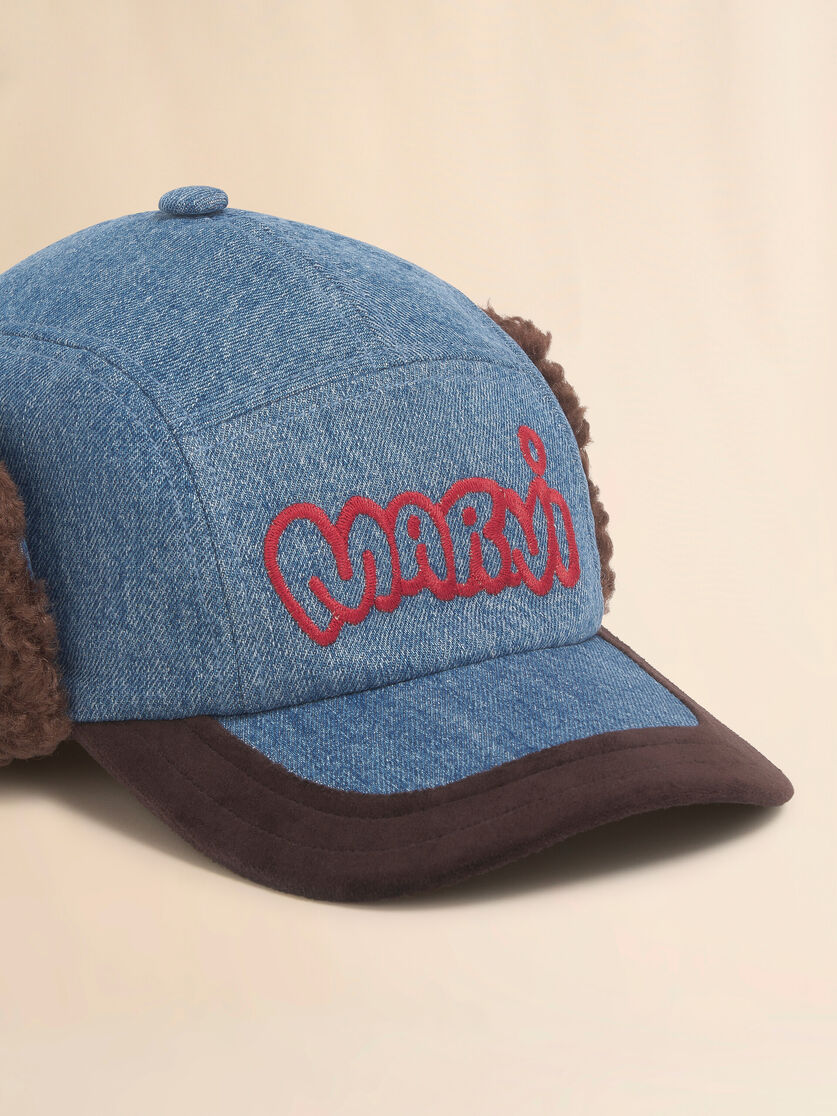 Blue bull denim aviator baseball cap - Hats - Image 4