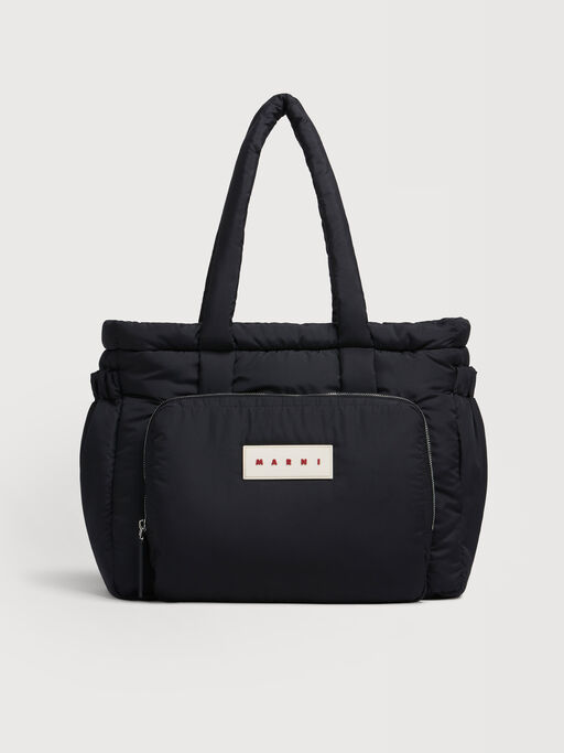 Tote bag Puff E/W de tejido t&eacute;cnico negro - Bolsos shopper
