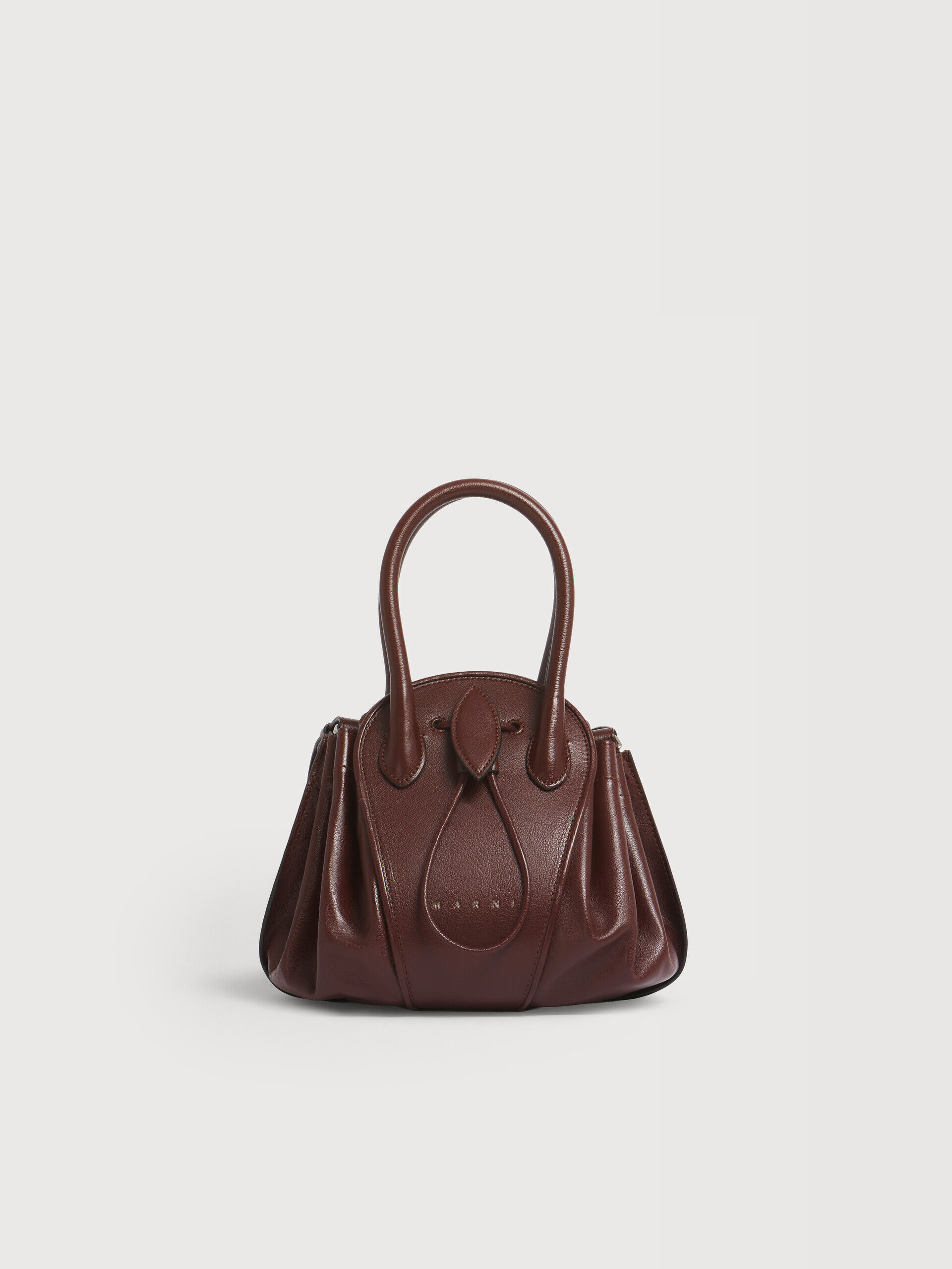 ブラウン Tulipea レザー製スモールハンドバッグ | Marni
