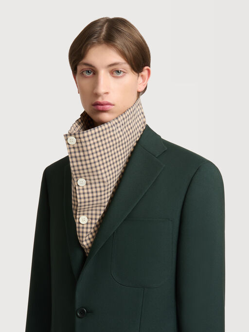 Deep green techno fabric jacket - Jackets