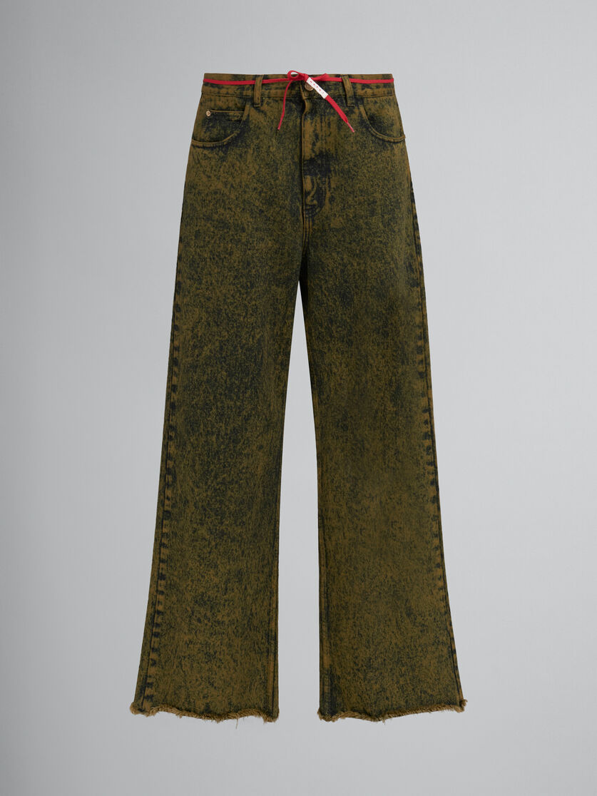 Green marble-dyed denim flared jeans | Marni 