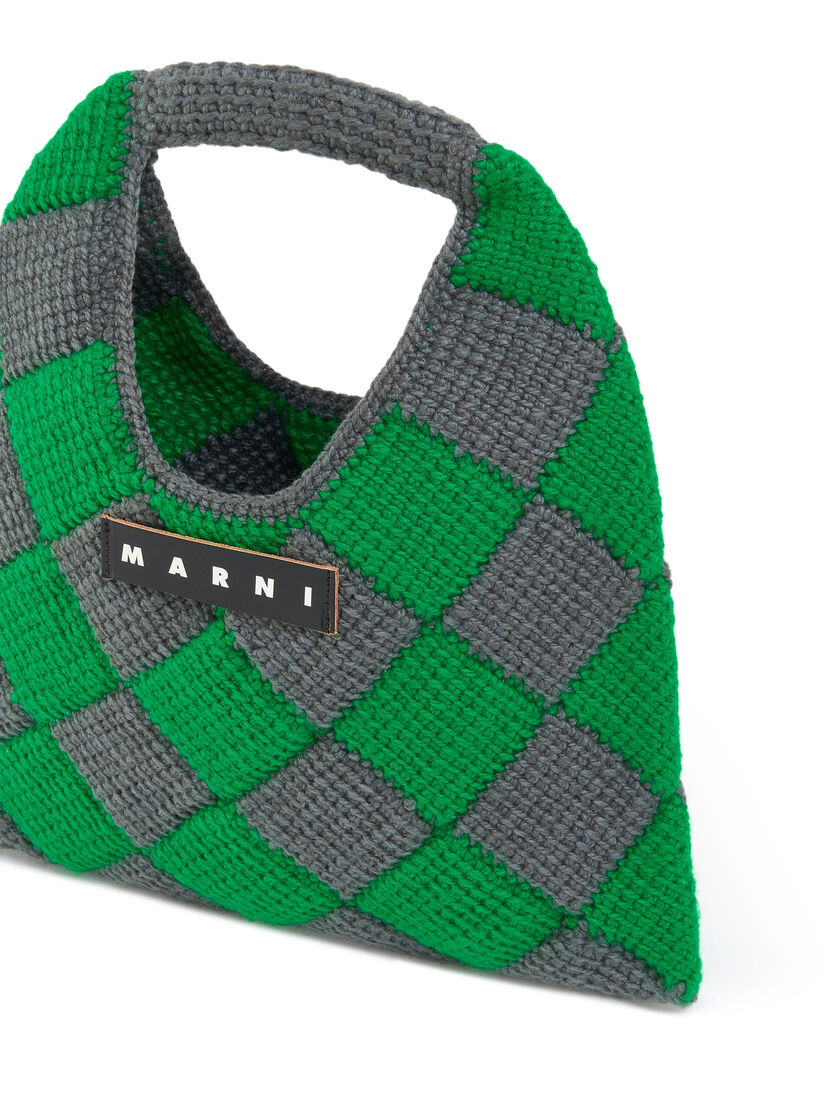 MARNI MARKET DIAMOND medium bag in blue and brown tech wool - Bags - Image 4