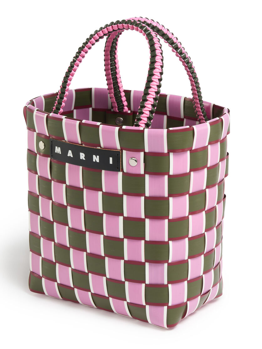 オレンジ&ブラック ウォーブン素材製 MARNI MARKET TAPE BASKETバッグ - ショッピングバッグ - Image 4