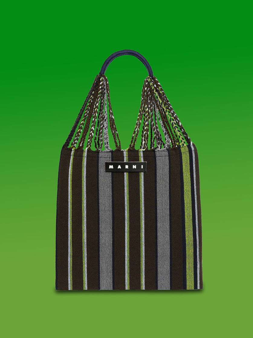 MARNI MARKET ポリエステル ショッピングバッグ ハンモック風ハンドル付き グレー/ターコイズ/レッド - ハンドバッグ - Image 1