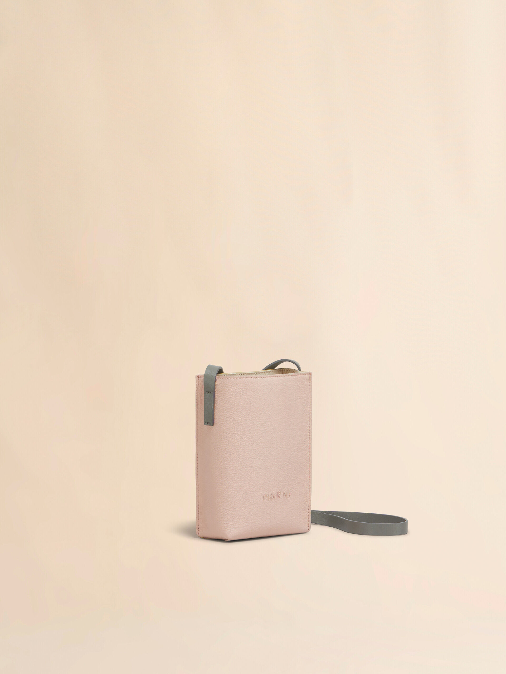 Light pink and beige leather Museo Nano Bag with Marni