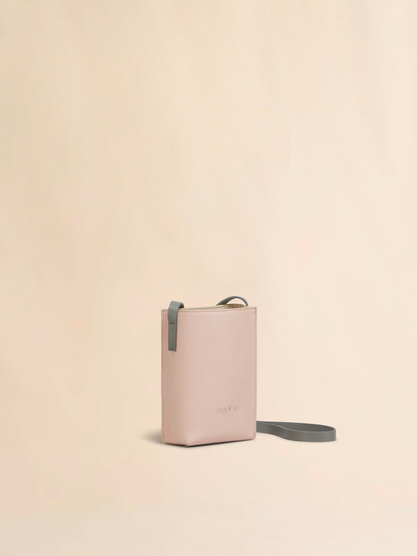 Light pink and beige leather Museo Nano Bag with Marni Symbol embroidery - Shoulder Bag - Image 5