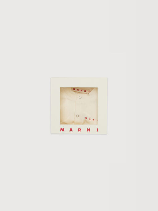 Beige cotton newborn set with Marni logo - Knitwear