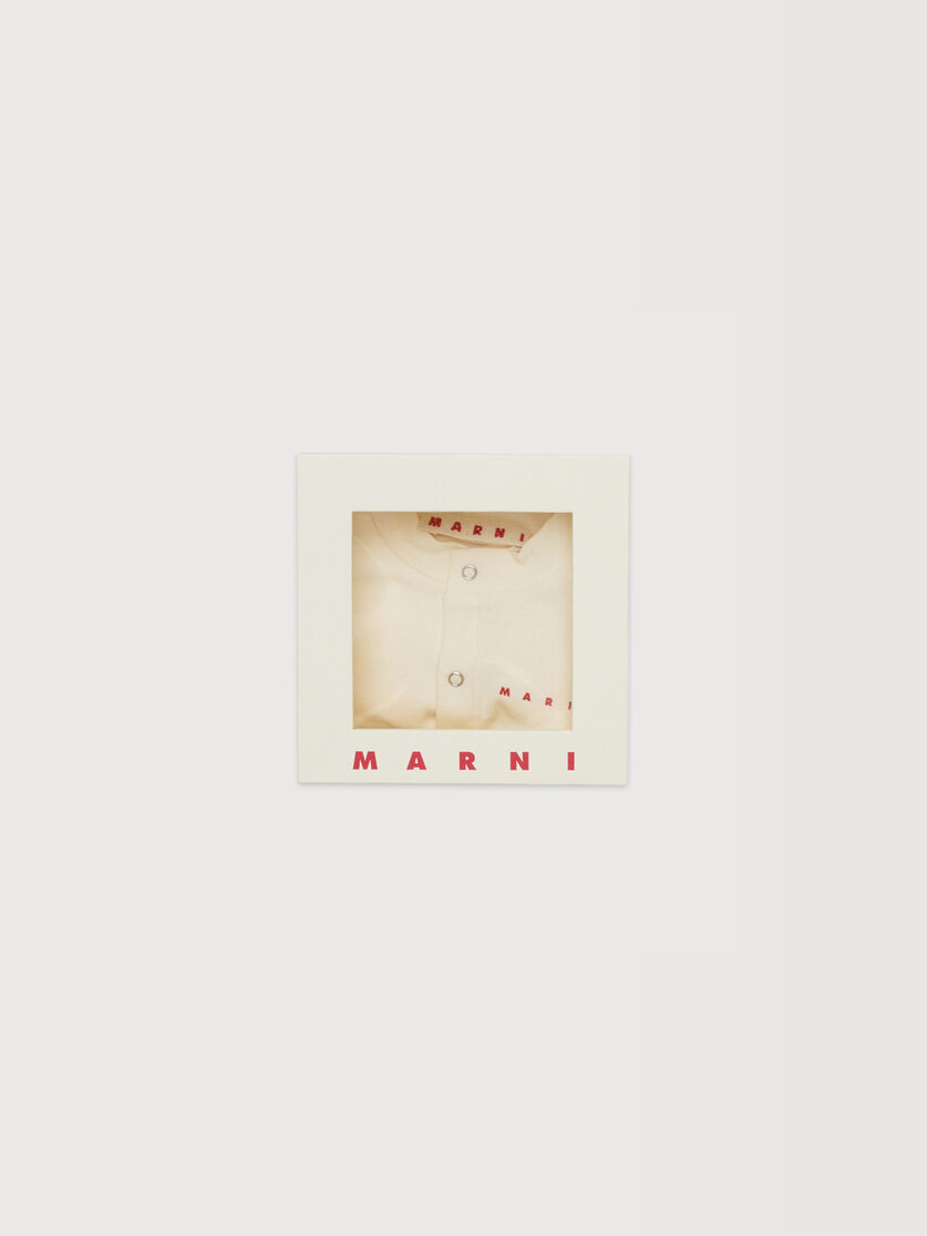 Beige cotton newborn set with Marni logo, Image 4