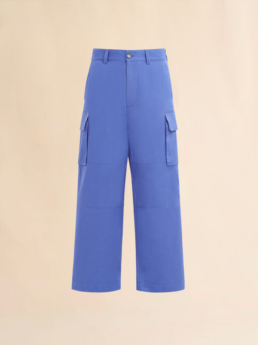 Indigo organic cotton cargo pants - Pants