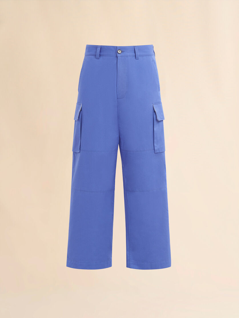 Pantaloni cargo in cotone biologico indaco - Pantaloni - Image 1
