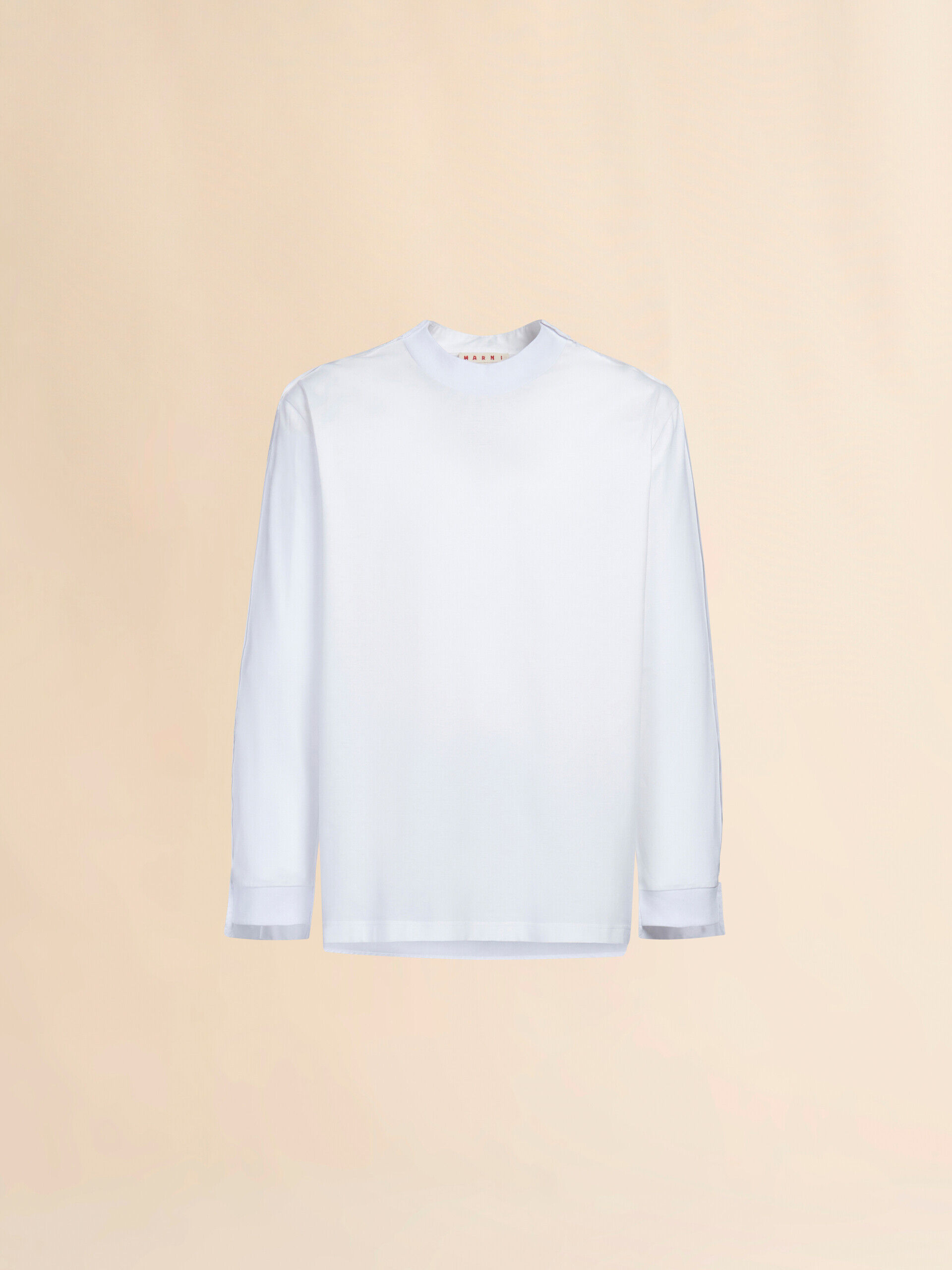 ホワイト バックヨーク オーガニックコットン 長袖Tシャツ