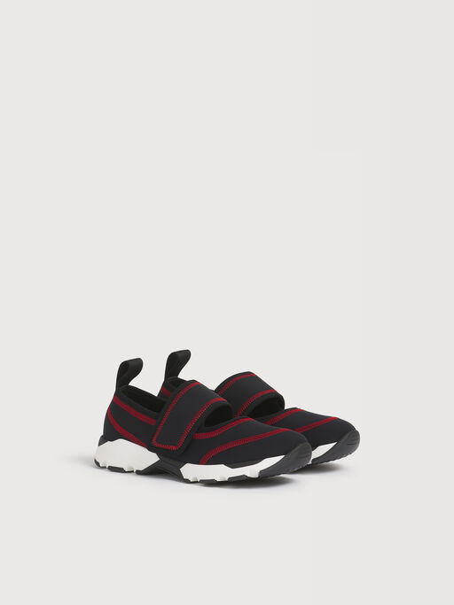 Sneaker Mary Jane aus schwarzem Scuba-Stoff - Sneakers