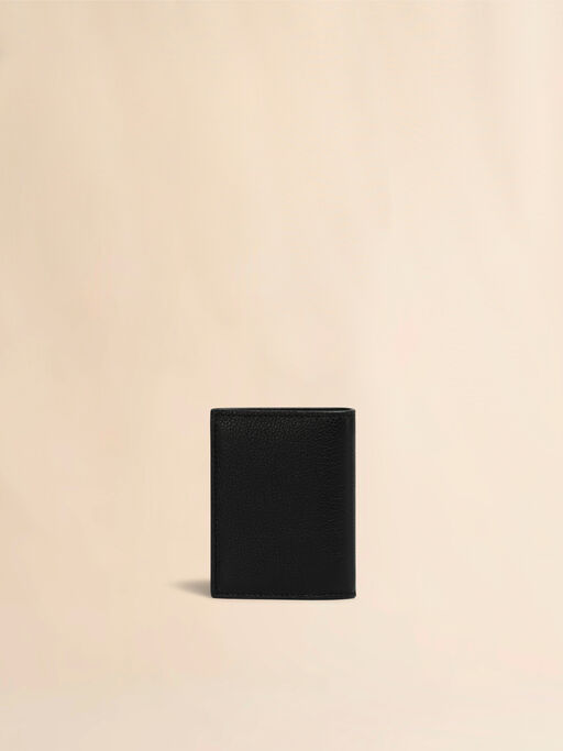 Black leather bifold wallet with Marni Mending embroidery - Wallets