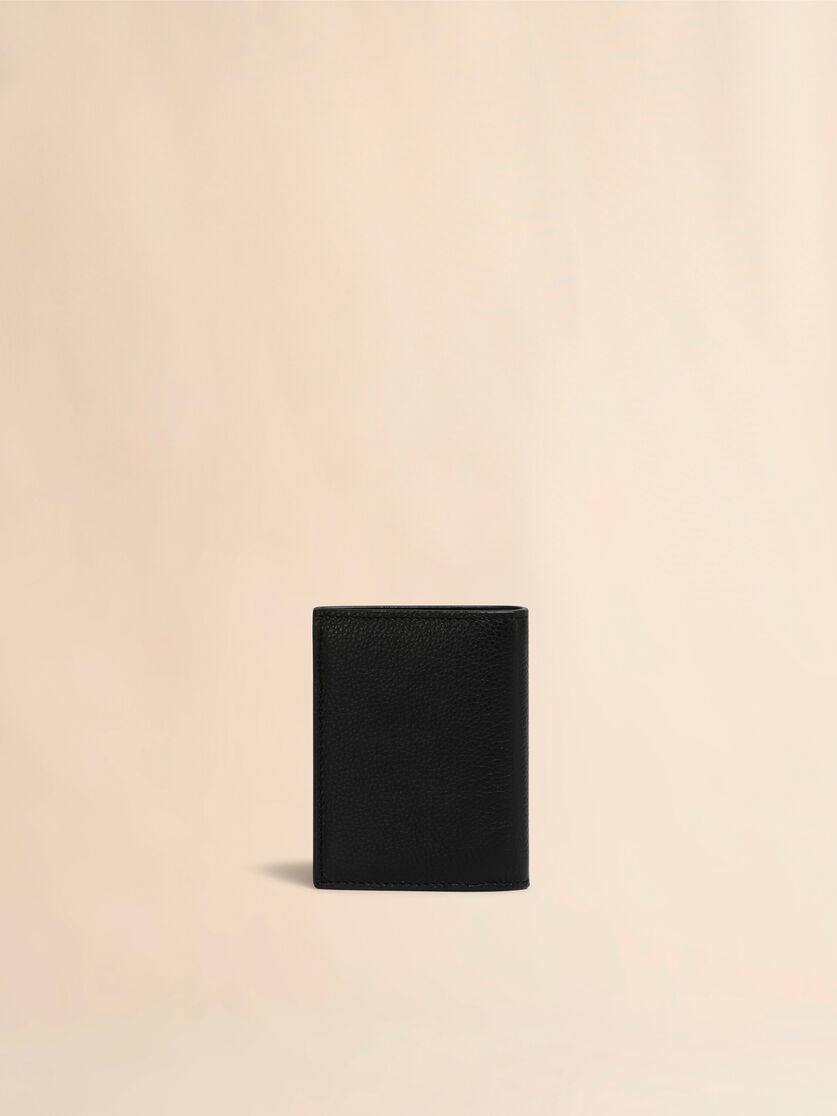 Brown leather bifold wallet with Marni Mending embroidery - Wallets - Image 3