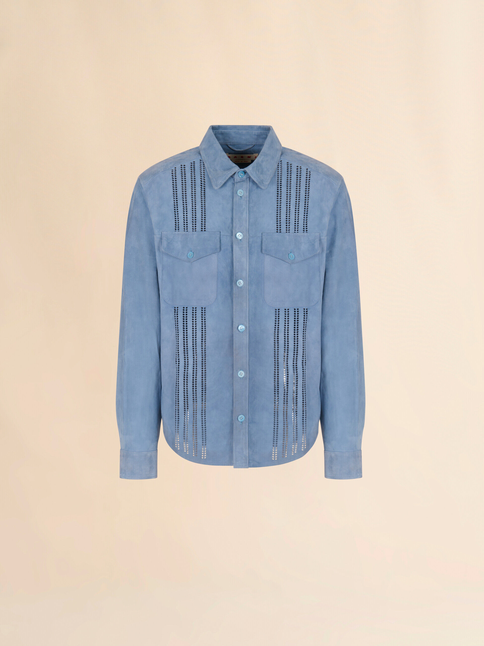 Blue suede shirt with cut-out detailing | Marni