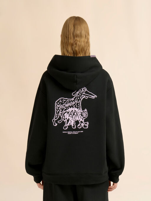 Marni + Madhappy black cotton hoodie with animal print - Sweaters