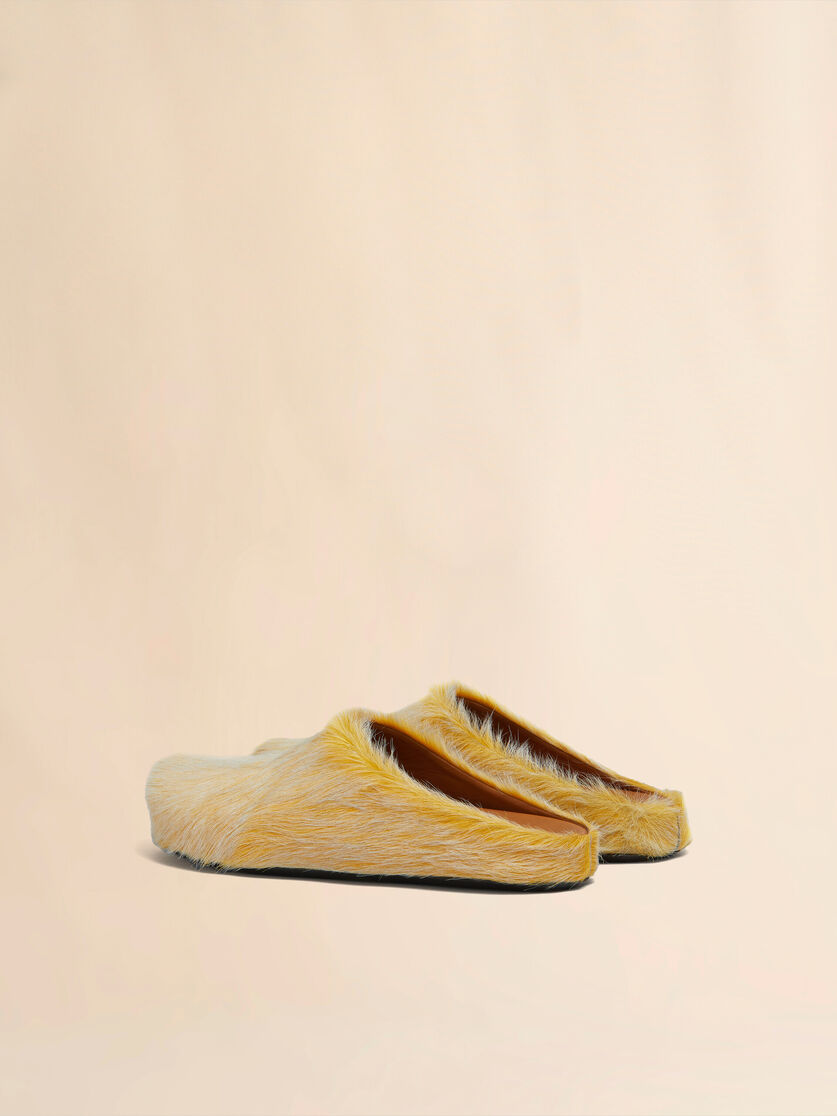 Blue-grey long hair calfskin Fussbett sabot - Clogs - Image 3