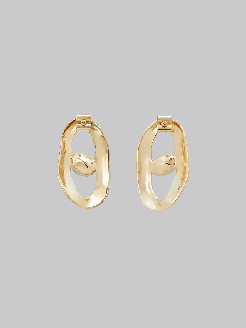 Irregular oval gemstone earrings - Earrings - Image 3