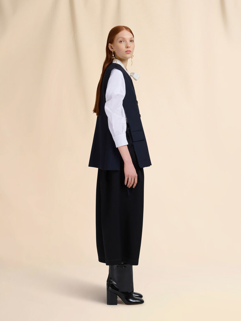 Gilet in lana blu scuro - Gilet - Image 6