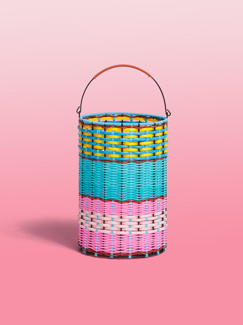 Blue and pink MARNI MARKET woven cable basket - Accessories - Image 1