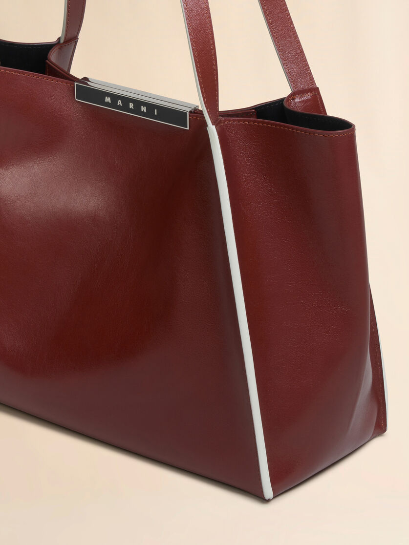 Black leather Cresta E/W small tote bag - Shopping Bags - Image 5