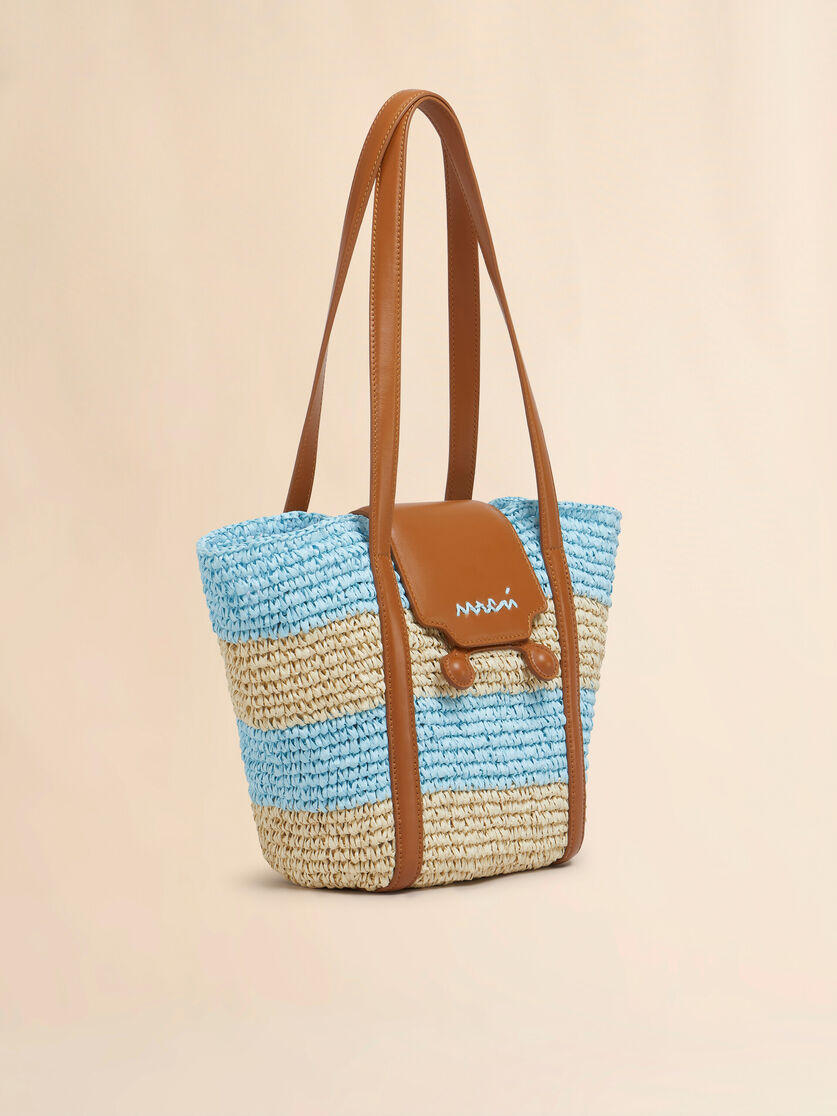 Small yellow stripe raffia-effect Trunkaroo beach bag - Shopping Bags - Image 6