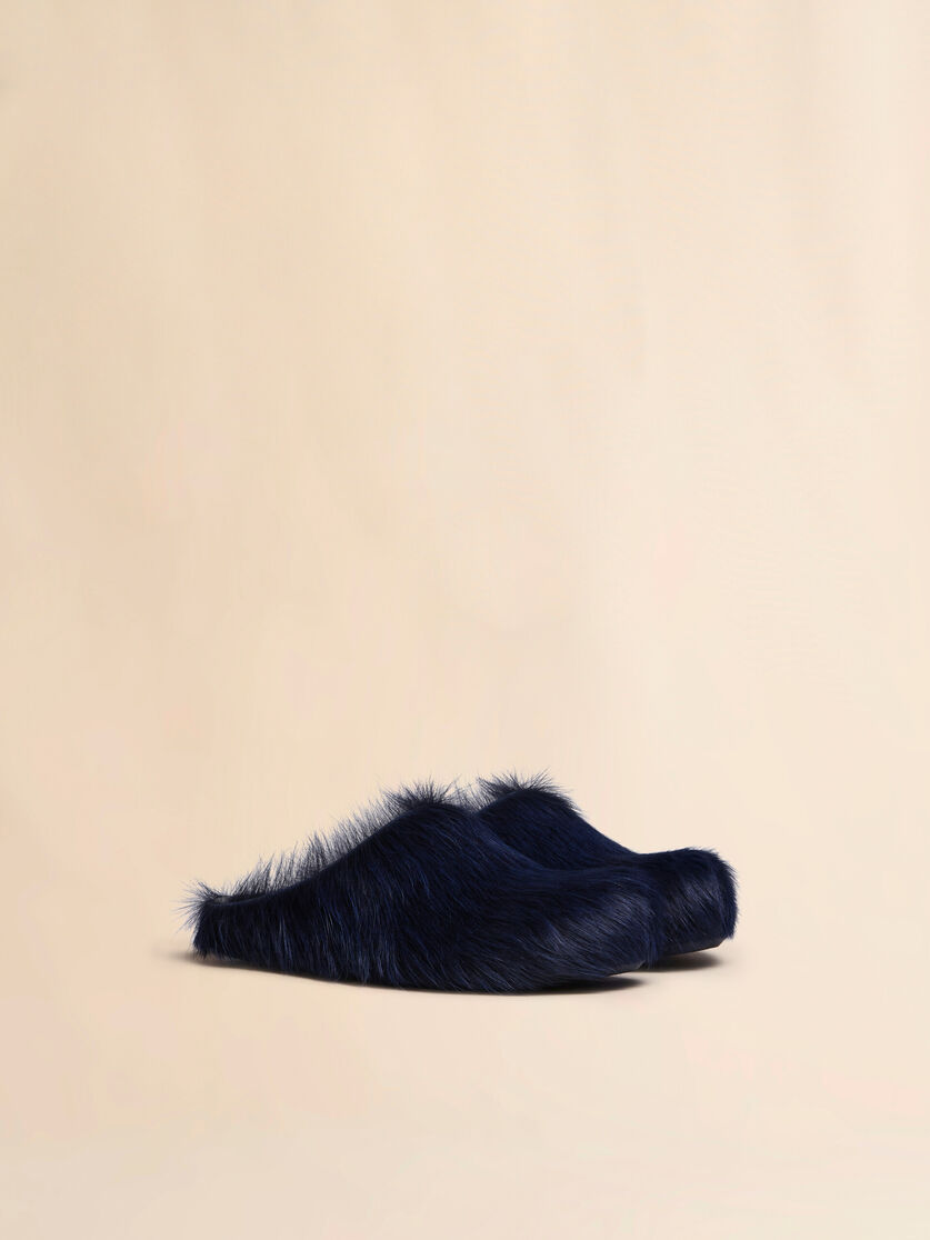 Blue long-hair calfskin Fussbett sabot - Sandals - Image 2