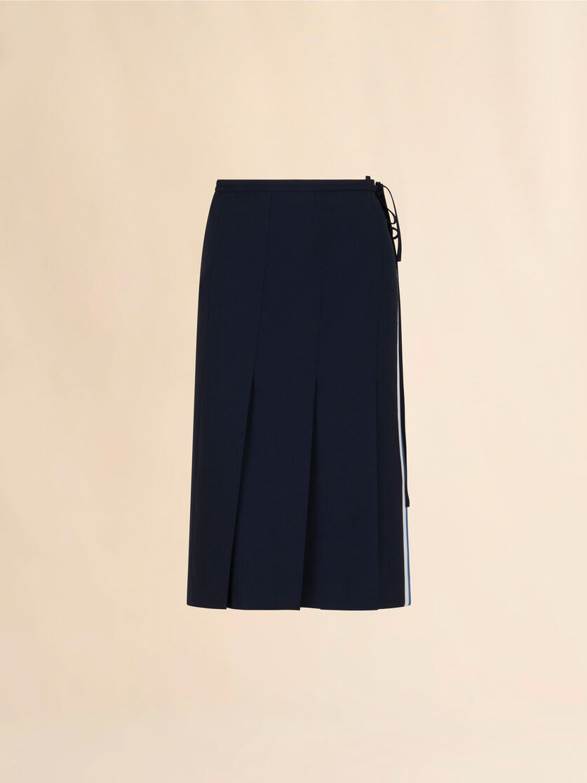 Deep blue wool wrap skirt - Skirts - Image 1