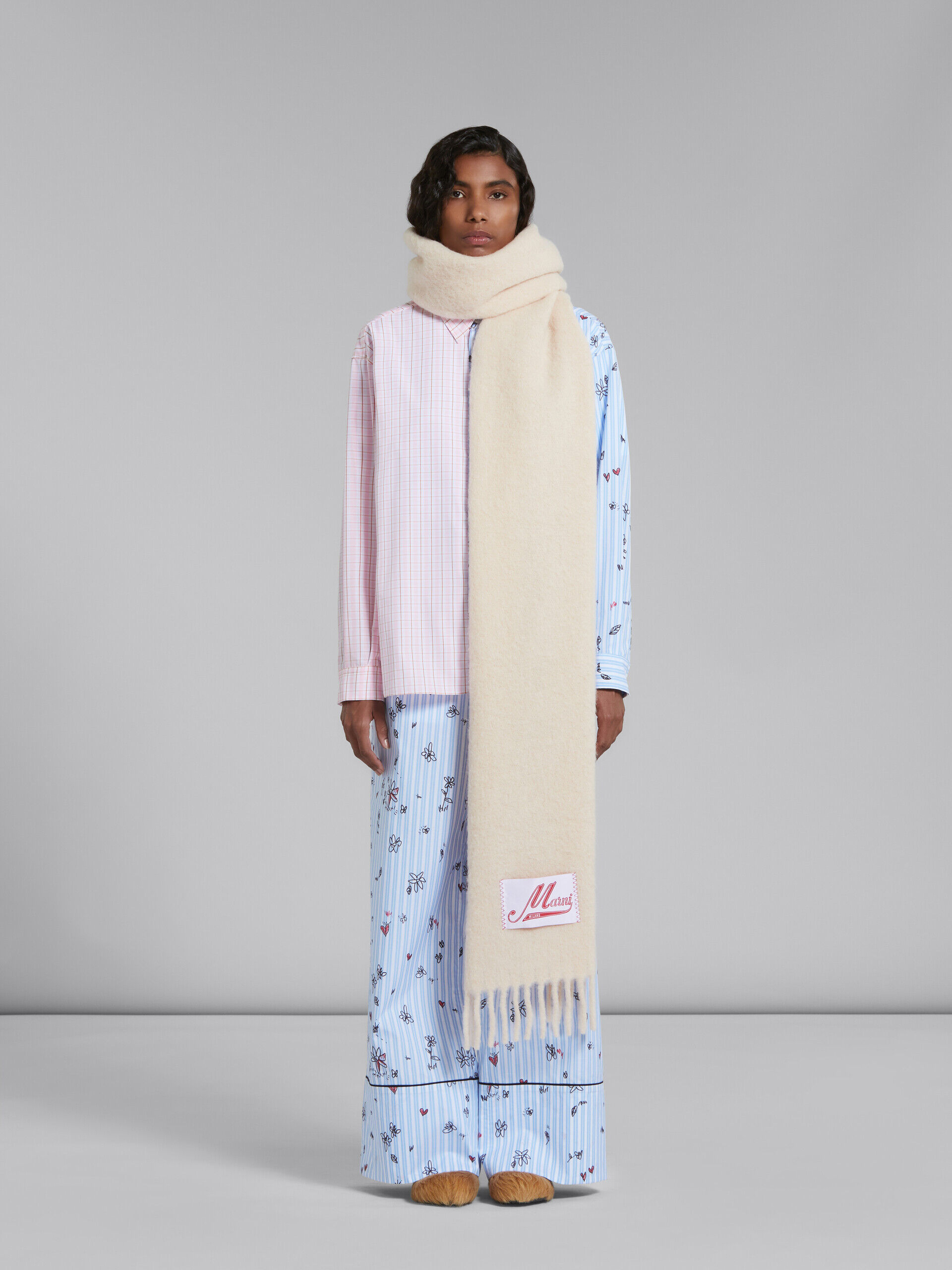 ロースピンク アルパカ製スカーフ | Marni