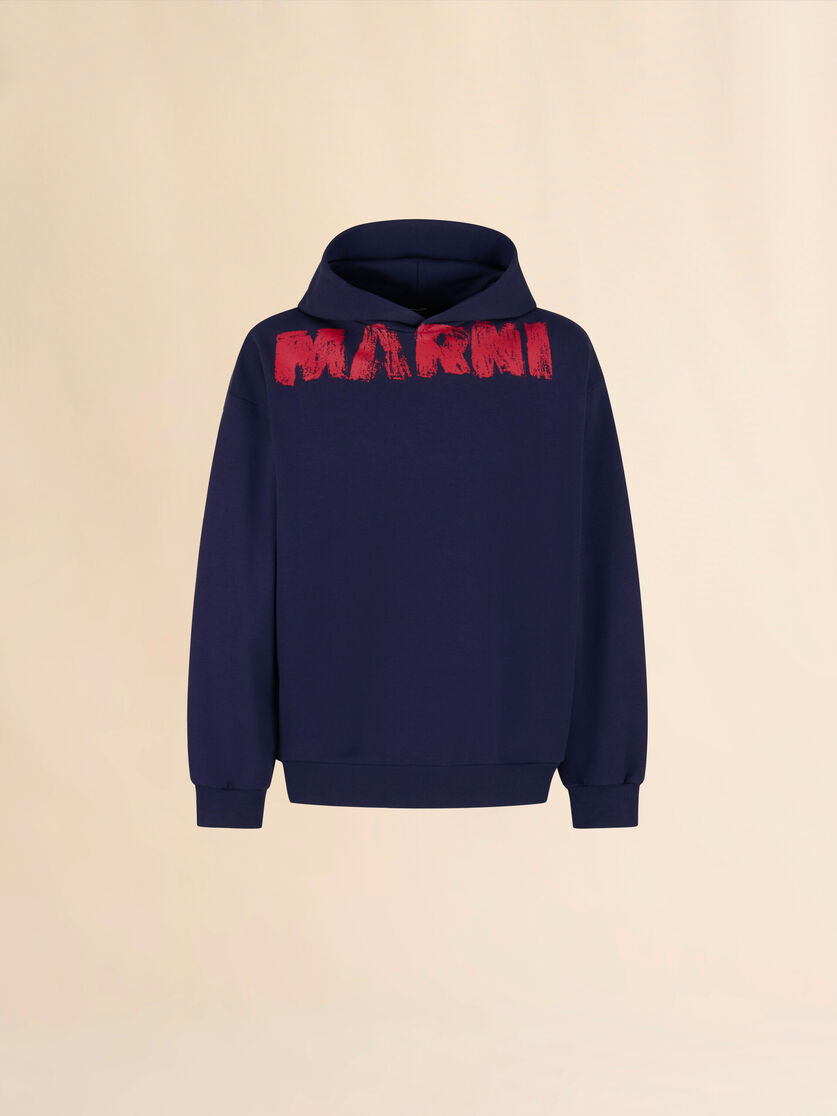 ブルー コットン製フーディー Marni Monolith プリント - ニット - Image 1